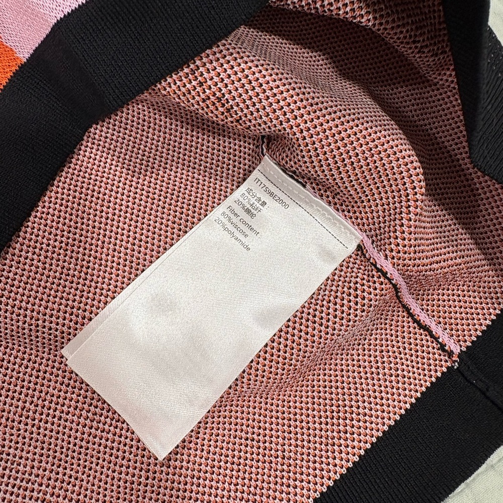 ASOS Urban Revivo Pink Abstract Swirl Polka Dot Knit Crop Top Short Sleeve Sz 4 - Picture 3 of 4